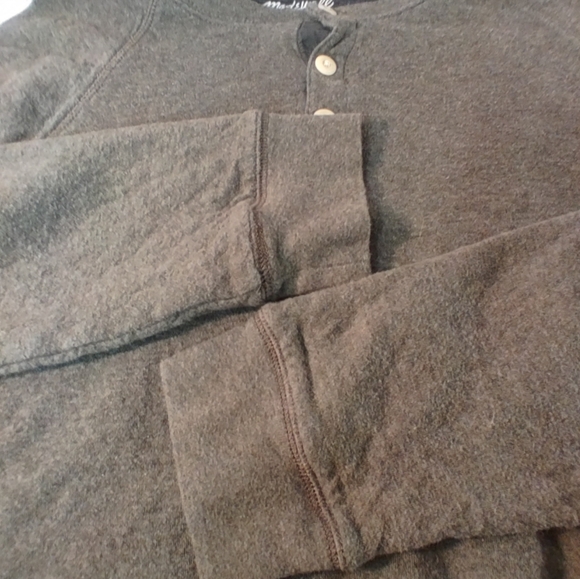 Madewell Men's Preppy Thermal Henley Button Up Longsleeve Green M - Picture 12 of 16